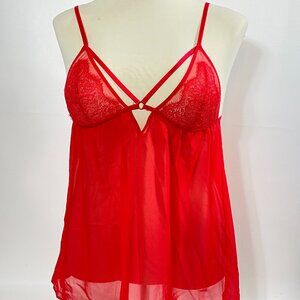 Victoria's Secret Red Lingerie BabyDoll Sleepwear Size Large 2014
